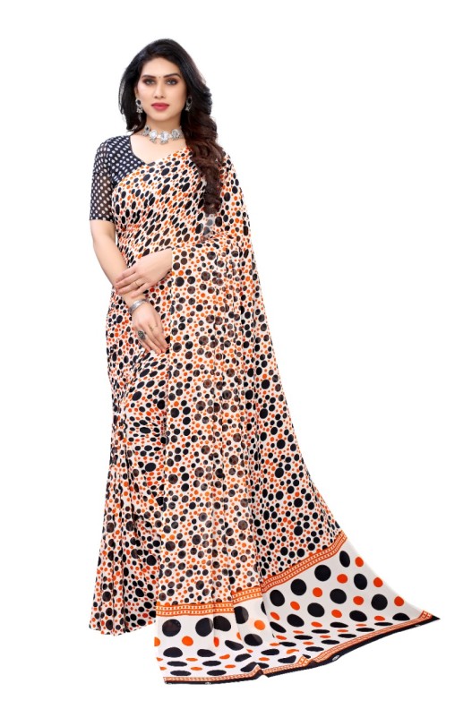 Fancy Georgette Printed Saree With blouse